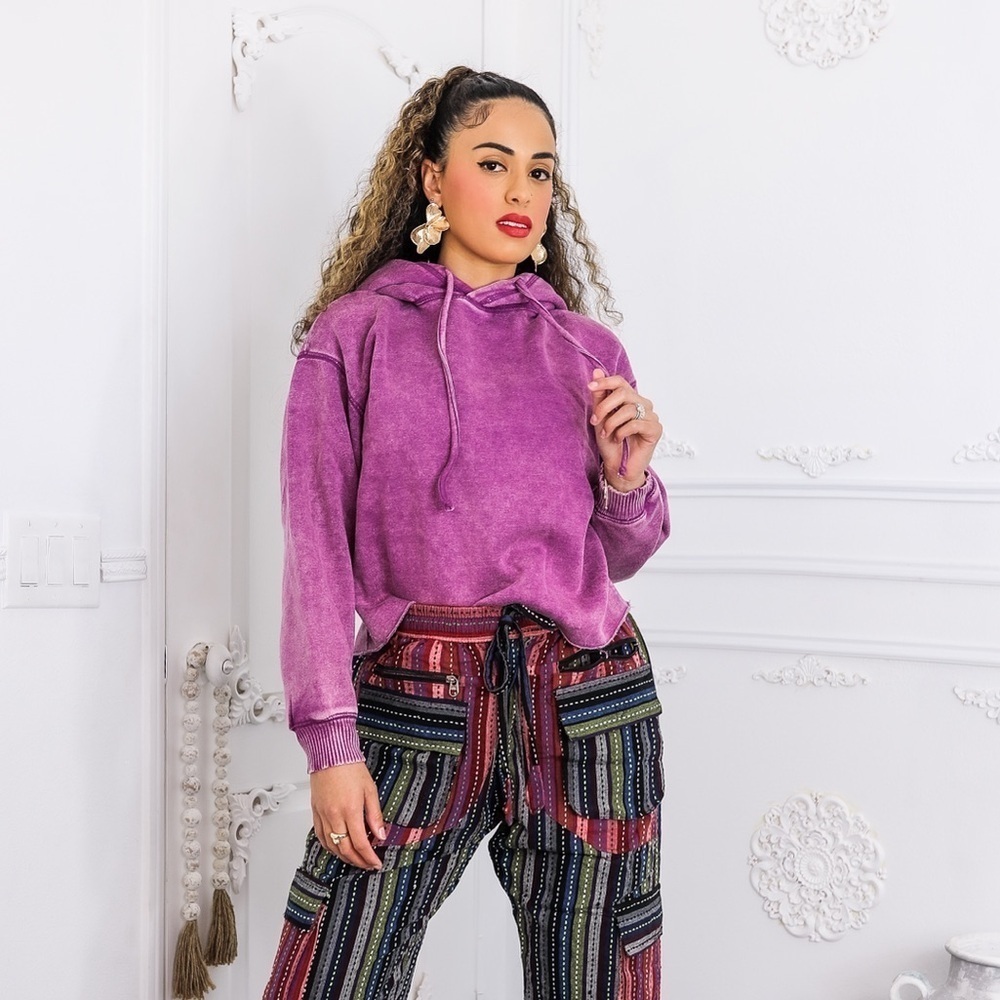 Purple Women's Hoodie Sweater - Picture 2 of 4